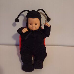 Rare Vintage Anne Geddes Ladybug Baby Doll Open Eyes & Smiling 16''